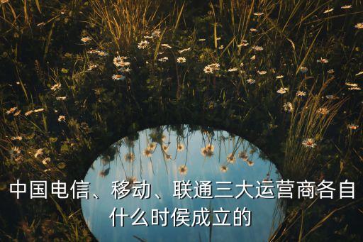 中國電信、移動(dòng)、聯(lián)通三大運(yùn)營商各自什么時(shí)侯成立的
