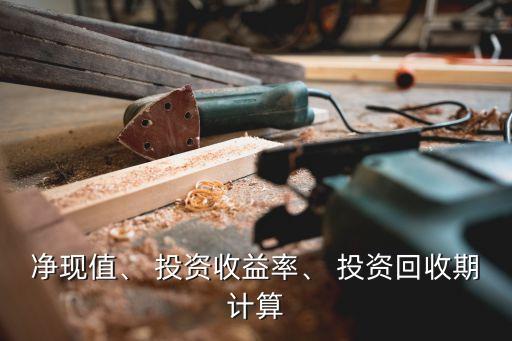 凈現(xiàn)值、 投資收益率、 投資回收期計算
