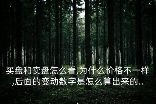 買盤和賣盤怎么看,為什么價格不一樣,后面的變動數(shù)字是怎么算出來的...