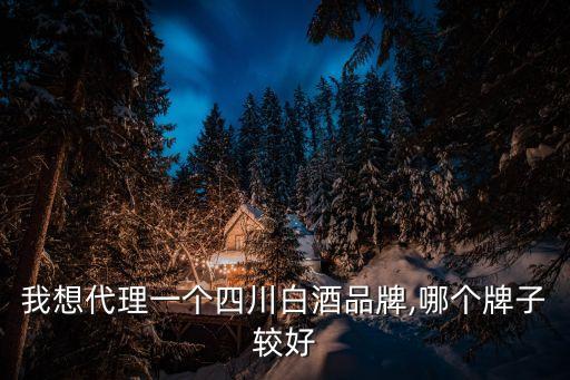 我想代理一個四川白酒品牌,哪個牌子較好
