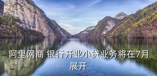 阿里網(wǎng)商 銀行開業(yè)小貸業(yè)務將在7月展開