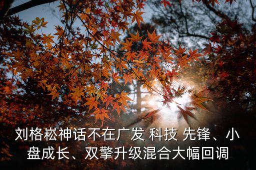 劉格崧神話不在廣發(fā) 科技 先鋒、小盤成長、雙擎升級混合大幅回調(diào)