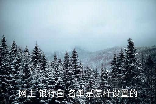 網(wǎng)上 銀行白 名單是怎樣設置的