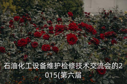 石油化工設(shè)備維護(hù)檢修技術(shù)交流會(huì)的2015(第六屆