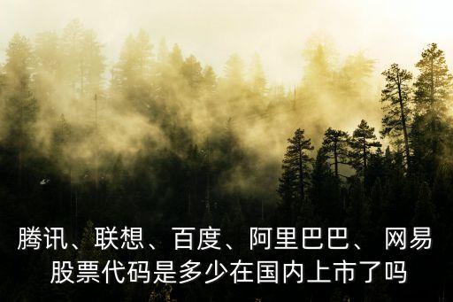 騰訊、聯(lián)想、百度、阿里巴巴、 網(wǎng)易 股票代碼是多少在國內(nèi)上市了嗎