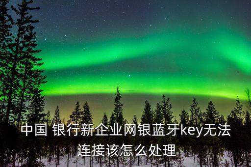 中國(guó) 銀行新企業(yè)網(wǎng)銀藍(lán)牙key無法 連接該怎么處理