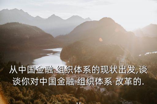 從中國(guó)金融 組織體系的現(xiàn)狀出發(fā),談?wù)勀銓?duì)中國(guó)金融 組織體系 改革的...