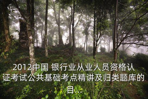 2012中國(guó) 銀行業(yè)從業(yè)人員資格認(rèn)證考試公共基礎(chǔ)考點(diǎn)精講及歸類題庫(kù)的目...