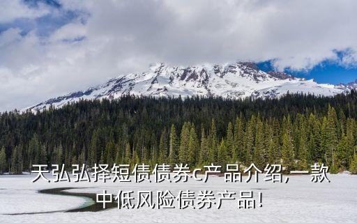  天弘弘擇短債債券c產(chǎn)品介紹,一款中低風險債券產(chǎn)品!