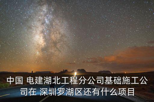 中國 電建湖北工程分公司基礎(chǔ)施工公司在 深圳羅湖區(qū)還有什么項目