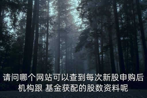請問哪個(gè)網(wǎng)站可以查到每次新股申購后機(jī)構(gòu)跟 基金獲配的股數(shù)資料呢