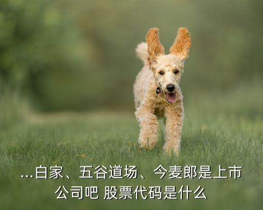 ...白家、五谷道場(chǎng)、今麥郎是上市公司吧 股票代碼是什么