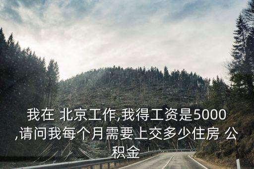 我在 北京工作,我得工資是5000,請(qǐng)問我每個(gè)月需要上交多少住房 公積金