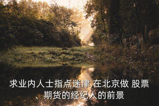 求業(yè)內(nèi)人士指點(diǎn)迷津,在北京做 股票、期貨的經(jīng)紀(jì)人的前景