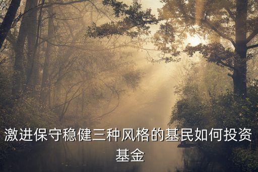 激進保守穩(wěn)健三種風(fēng)格的基民如何投資 基金