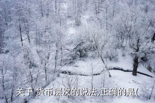 關(guān)于 貨幣層次的說(shuō)法,正確的是(