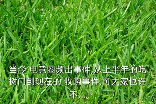當(dāng)今 電競?cè)︻l出事件,從上半年的吃樹門到現(xiàn)在的 收購事件,可大家也許不...