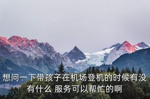 想問一下帶孩子在機(jī)場(chǎng)登機(jī)的時(shí)候有沒有什么 服務(wù)可以幫忙的啊