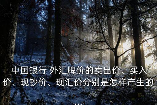  中國銀行 外匯牌價(jià)的賣出價(jià)、買入價(jià)、現(xiàn)鈔價(jià)、現(xiàn)匯價(jià)分別是怎樣產(chǎn)生的...