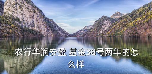  農(nóng)行華潤安盈 基金38號(hào)兩年的怎么樣