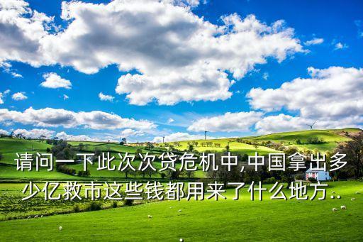 請(qǐng)問(wèn)一下此次次貸危機(jī)中,中國(guó)拿出多少億救市這些錢都用來(lái)了什么地方...