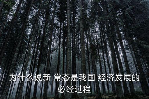 為什么說(shuō)新 常態(tài)是我國(guó) 經(jīng)濟(jì)發(fā)展的必經(jīng)過(guò)程