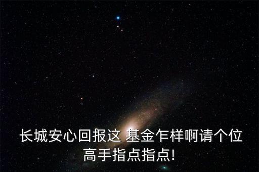  長(zhǎng)城安心回報(bào)這 基金乍樣啊請(qǐng)個(gè)位高手指點(diǎn)指點(diǎn)!