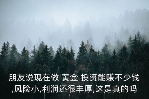 朋友說(shuō)現(xiàn)在做 黃金 投資能賺不少錢,風(fēng)險(xiǎn)小,利潤(rùn)還很豐厚,這是真的嗎