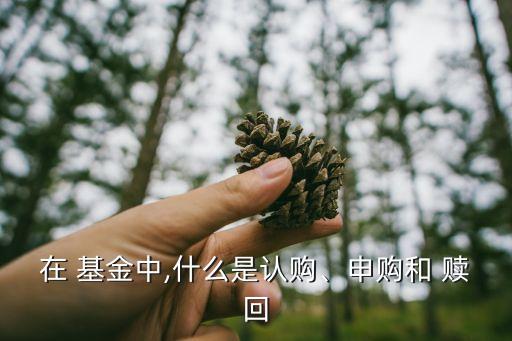 在 基金中,什么是認(rèn)購(gòu)、申購(gòu)和 贖回