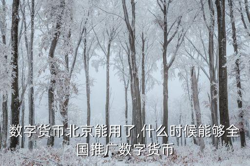 數(shù)字貨幣北京能用了,什么時(shí)候能夠全國(guó)推廣數(shù)字貨幣