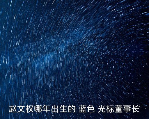 趙文權(quán)哪年出生的 藍(lán)色 光標(biāo)董事長(zhǎng)