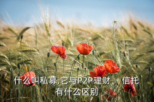 什么叫私募,它與P2P理財(cái)、 信托有什么區(qū)別