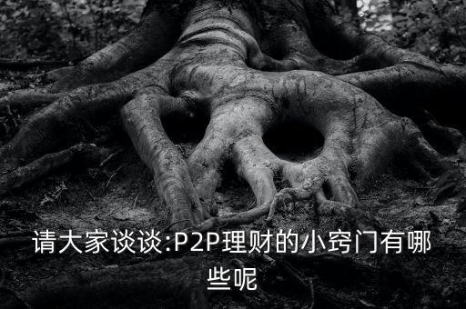 請大家談?wù)?P2P理財(cái)?shù)男「[門有哪些呢