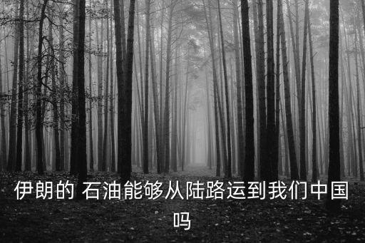 伊朗的 石油能夠從陸路運到我們中國嗎