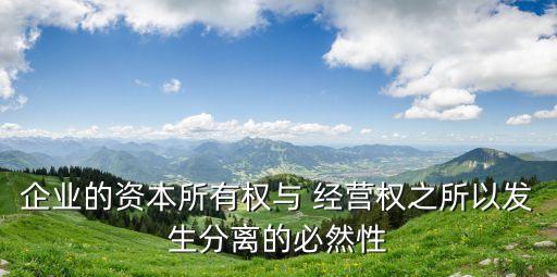 企業(yè)的資本所有權與 經營權之所以發(fā)生分離的必然性