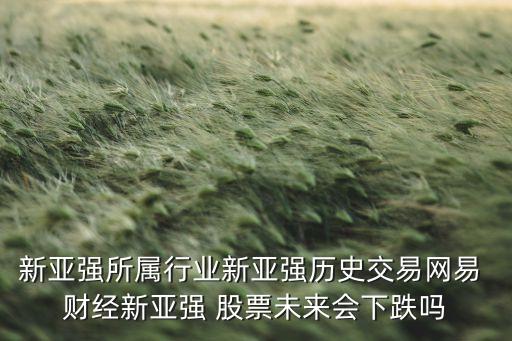 新亞強所屬行業(yè)新亞強歷史交易網(wǎng)易 財經(jīng)新亞強 股票未來會下跌嗎
