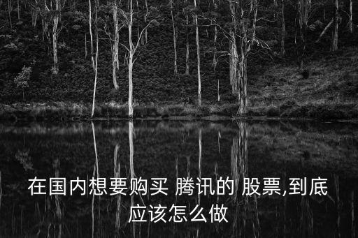 在國內想要購買 騰訊的 股票,到底應該怎么做