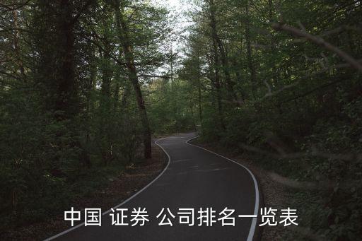 中國(guó) 證券 公司排名一覽表