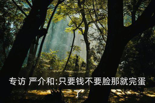 專訪 嚴介和:只要錢不要臉那就完蛋了