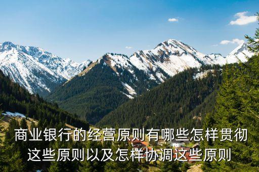  商業(yè)銀行的經營原則有哪些怎樣貫徹這些原則以及怎樣協(xié)調這些原則