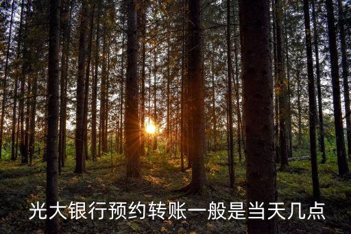  光大銀行預約轉賬一般是當天幾點