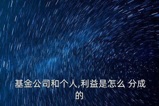  基金公司和個(gè)人,利益是怎么 分成的