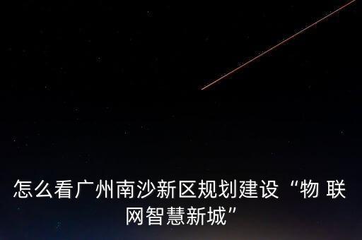 怎么看廣州南沙新區(qū)規(guī)劃建設“物 聯(lián)網(wǎng)智慧新城”
