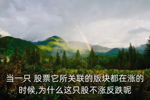當一只 股票它所關(guān)聯(lián)的版塊都在漲的時候,為什么這只股不漲反跌呢