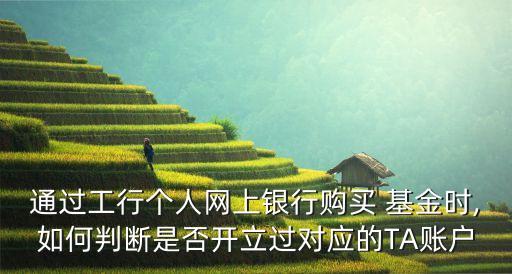 通過工行個(gè)人網(wǎng)上銀行購買 基金時(shí),如何判斷是否開立過對應(yīng)的TA賬戶