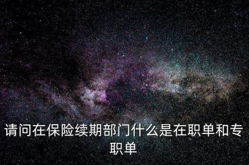 請(qǐng)問(wèn)在保險(xiǎn)續(xù)期部門(mén)什么是在職單和專職單