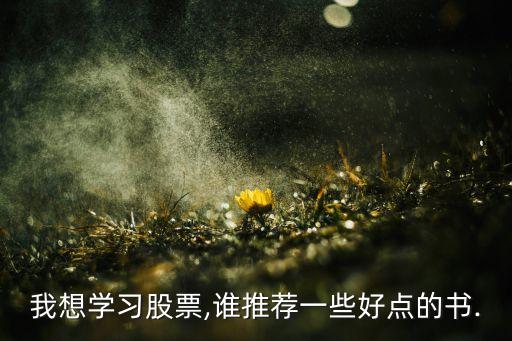 我想學(xué)習(xí)股票,誰推薦一些好點(diǎn)的書.