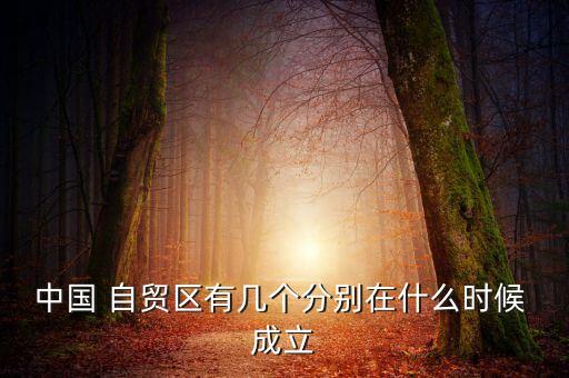 中國 自貿區(qū)有幾個分別在什么時候 成立
