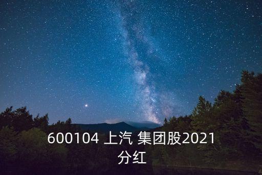 上汽集團分紅記錄,600104上汽集團分紅