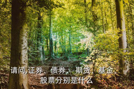 請問,證券、債券、 期貨、基金、 股票分別是什么